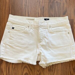 AG Adriano Goldschmied Cream Jean Shorts
